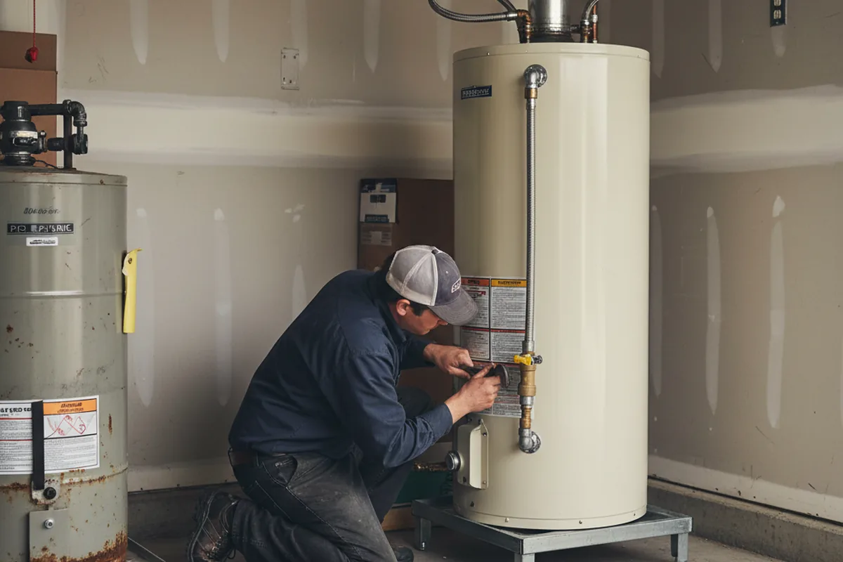 Water heater and shutoff valve replacement in Linefork